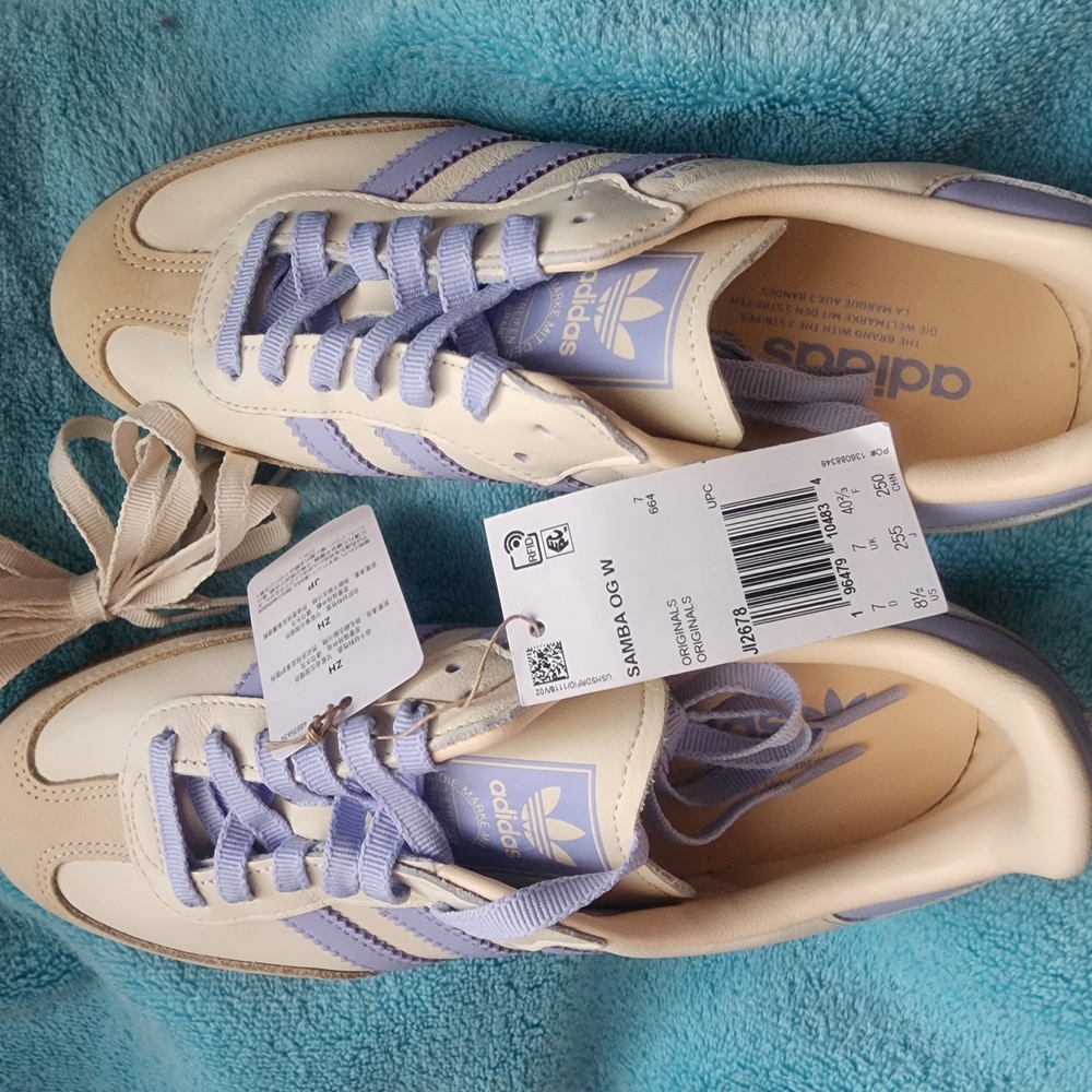 ADIDAS Samba Beige /Purple Size 8.5